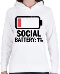 printfashion Social Battery - Női kapucnis pulóver - Fehér (17589986)
