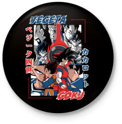 printfashion Vegeta vs goku - Kitűző, hűtőmágnes - Fekete (17693802)