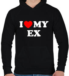 printfashion I love my ex - Férfi kapucnis pulóver - Fekete (17666882)