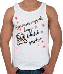 printfashion Szerencsés vagyok ferde - Férfi atléta - Fehér (17655140)