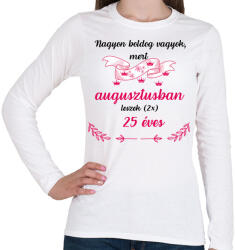 printfashion 50. (225) szülinap ápr. - Női hosszú ujjú póló - Fehér (17666015)