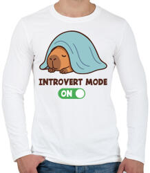 printfashion Introvert mode - Férfi hosszú ujjú póló - Fehér (17641216)