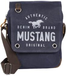 MUSTÁNG MUSTANG Houston valódi bőrrel kombinált kék fedeles válltáska 45.108202