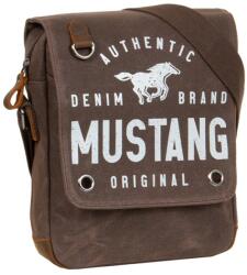 MUSTÁNG MUSTANG Houston valódi bőrrel kombinált barna fedeles válltáska 45.108201