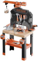 Smoby Atelier de lucru cu macara mecanică Bricolo Builder Workbench Smoby cu mașinuță pliabilă și bormașină - 92 accesorii înălțime 102 cm de la 3 ani (SM360741) Set bricolaj copii