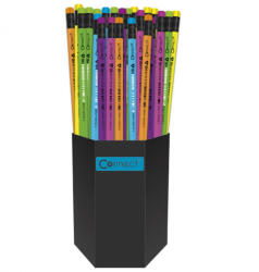 Connect Grafitiron CONNECT HB, radíros, fluo színű test és radírr, 72db/pohár (C-105880)