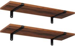 SONGMICS Falipolc készlet, 2 DB-os úszó dekoratív polc, 60x20x7 cm, barna és fekete (LWS04NB) - bontour