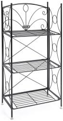 SONGMICS Virágállvány 3 szintes, fém szobai virágtartó, fekete, 54 x 101 x 30 cm (GFS102B) - bontour