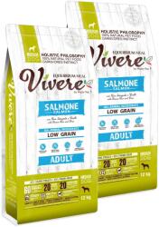 Vivere Adult Medium Lazac alacsony gabonatartalmú kutyatáp - 2 x 12 kg kiszerelés