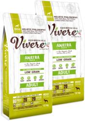 Vivere Adult Medium Kacsa alacsony gabonatartalmú kutyatáp - 2 x 12 kg kiszerelés