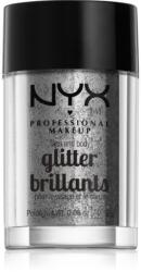 NYX Cosmetics Face & Body Glitter Brillants брокат за лице и тяло цвят 10 Silver 2.5 гр