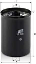 Mann-filter Üzemanyagszűrő Mann Filter P 945 x (P945x)