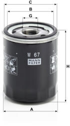 Mann-filter Olajszűrő Mann Filter W 67 (W67)