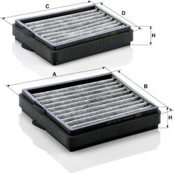 Mann-filter Utastér - Kabin szűrő Mann Filter CUK 20 000-2 (CUK20000-2)