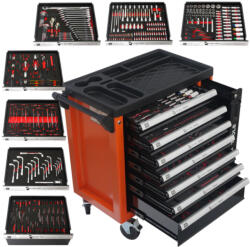 Pro-Tech Szerelőkocsi 7 fiókkal, polccal és szerszámokkal 298 db Pro-Tech TOOLS 14010 (14010)