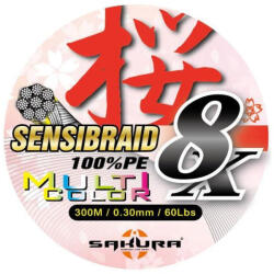 Sakura Sensibraid X8 Multi 0, 20mm 300m Fonott Főzsinór (SAPFN00040-20-MULT)