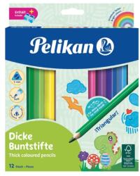 Pelikan Creioane colorate Jumbo Pelikan 700160, 12 culori + ascutitoare (700160)