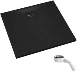 Schedpol Majestic Black Stone cădiță de duș pătrată cu sifon 90x90 cm negru 3.3501/C/ST-M6/C (33501CSTM6C)