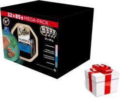 Sheba SHEBA Classics Fish Flavours tálcák 32x85g + ingyenes macska meglepetés