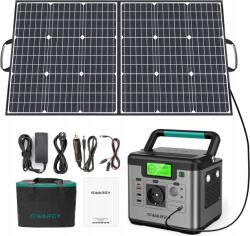 Swarey Solar Generátor Power Bank Swarey 518Wh C típusú Pd 65W+100W Napelem (POWER BANK WITH 100W SOLAR PANEl)