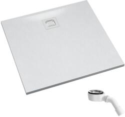 Schedpol Majestic White Stone négyzet alakú zuhanytálca szifonnal 80x80 cm fehér 3.3500/B/ST-M6/B (33500BSTM6B)