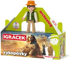EFKO Igráček, arheolog - figurină cu săpături egiptene ale unei măști de faraon și o statuetă a zeiț (22414) Figurina