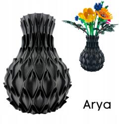3D Forge Váza 3D Forge Arya, Lego Icons Botanical, antracit, 18cm magas, PLA anyag (ARYA_BLACK)