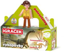 EFKO Paleontologul Efko Igráček - figurină cu săpături ale dinozaurilor Parasaurolophus și Diplodocus (22413) Figurina