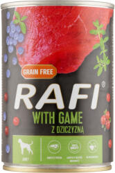 RAFI állateledel kutyákak, vaddisznóhússal és áfonyával - 400 g