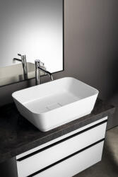 SAPHO Polysan öntött márvány mosdótál 50x35 cm, fehér 14596 (14596)