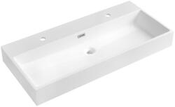 SAPHO Aquatic öntött márvány mosdó 2 csaplyukkal 100x46 cm, fehér AT100-2 (AT100-2)