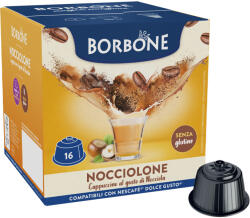 Caffè Borbone | Nocciolone - Cappuccino Alună - 16 capsule compatibil Dolce Gusto