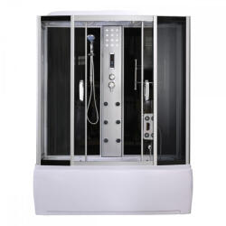 Leziter Cadă de baie cu hidromasaj Emilia 170 cu electronică, neagră (HTSR-170B)