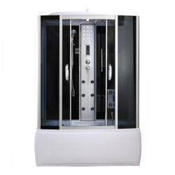 Leziter Cadă de baie cu hidromasaj Emilia 150 cu electronică, neagră (HTSR-150B)