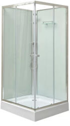 Leziter Cabină de duș pătrată albă Polo White II 80x80 cm cu cădiță de duș (POLOWII-80)