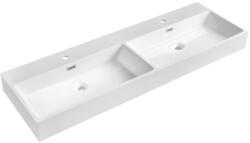 SAPHO Aquatic öntött márvány duplamosdó 140x46 cm, fehér AT140 (AT140)