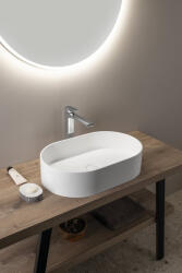 SAPHO Thin pultra ültethető Rockstone mosdótál 55x35 cm, matt fehér WN205 (WN205)