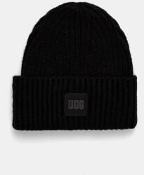 UGG sapka női gyapjú hozzáadásával - fekete Univerzális méret - answear - 23 990 Ft