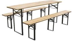 Strend Pro Set pivný DORTMUND Medium3, stôl 200x50x77 cm, 2x lavica 200x25x47 cm, drevo 27 mm