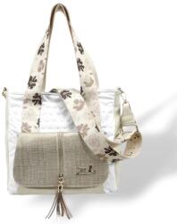 ZELLIA Női Válltáska 24067 - Next C. Flowers - Fehér - Beige - Arany - Ss-Ch - (ZLK-24067-77139740)