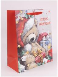  Papírtasak karácsonyi, maci minta 26x32cm