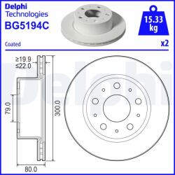 DELPHI Brzdový kotúč DELPHI BG5194C (BG5194C)