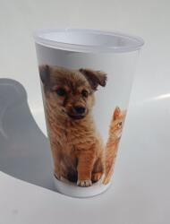 Tvar Gyermek pohár 400ml - Kiskutya és cica