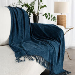  Joyce, rojtos szőtt takaró zsenília anyagból Gránátkék 130x160 cm