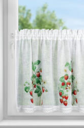  Eper mintás modern vitrázs függöny Fehér 60x150 cm