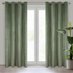  Rosa bársony sötétítő függöny Olívazöld 140x250 cm