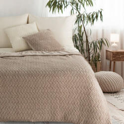  Kayla fonott hatású vastag takaró Bézs 130x160 cm