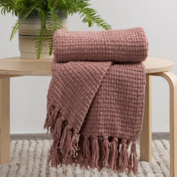  Suzi rojtos szőtt takaró zsenília anyagból Sötét rózsaszín 130x170 cm