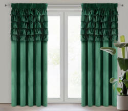  Aura fodros dekor függöny Sötétzöld 140x270 cm