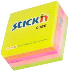 Stick'n Cub Notes Autoadeziv 51x51 mm - 5 Culori Neon (250 file buc) (AL.SKN.21203)